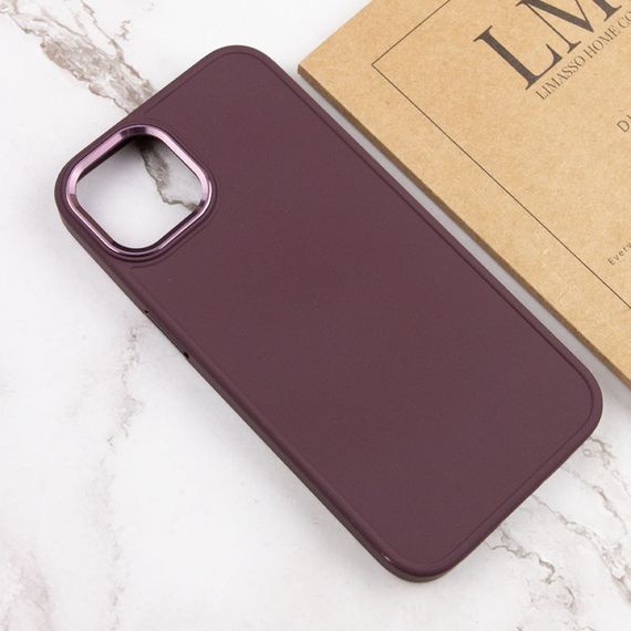 TPU чохол Bonbon Metal Style для Apple iPhone 14 (6.1") Силікон, Бордовий/Plum | Зображення 3