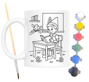 Набор для творчества кружка раскраска Приключения Пиноккио (по мотивам романа Карло Коллоди) 330 мл белая (КР0193)