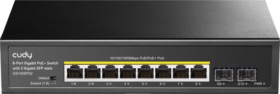Комутатор Cudy GS1008PS2, 8-Port Gigabit PoE+ Switch with 2 Gigabit SFP slot 120W | Зображення 2