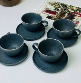 Сервіз чайний OLens Шайні-дот 101-0406 250 мл 8 предметів чорний