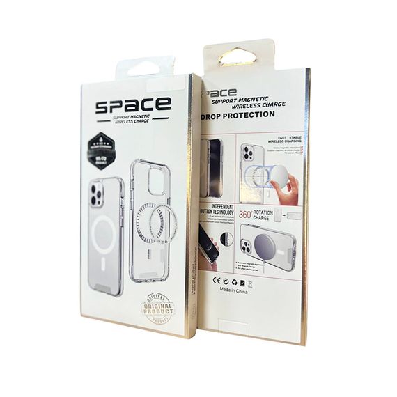 Чохол накладка Space Magnetic Wireless Charge для iPhone 12/12 Pro- прозорий | Зображення 2