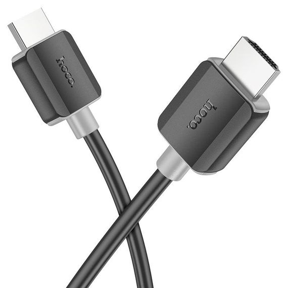 Кабель HOCO HDMI-HDMI 4Kx2K Ultra HD, 3m, v2.0, круглий Black, конектор Black | Зображення 2