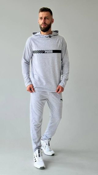 Костюм з худі Puma світло-сірий | Зображення 4