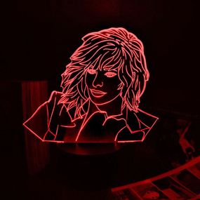Акриловий світильник-нічник Mylene Farmer 2 червоний tty-n002181