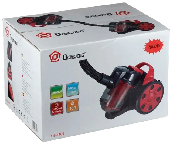 Пылесос колбовый для сухой уборки Domotec MS-4405 красный 2600W (MS-4405_1435) | Зображення 5