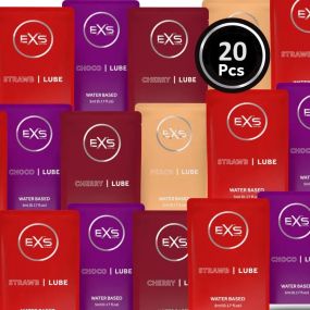 Набір з 20 шт ароматизованих універсальних гелей-лубрикантів EXS Flavoured Lube Sachets, 20х5 ml Sex Aura