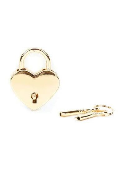 Замочек навесной в форме сердца Liebe Seele Heart Shape Padlock (2 шт) Золотистые