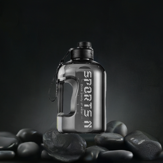 Пляшка SPORTS 2700 мл — Чорна BPA-free, ударостійка, з герметичною кришкою та посиленою ручкою | Зображення 6