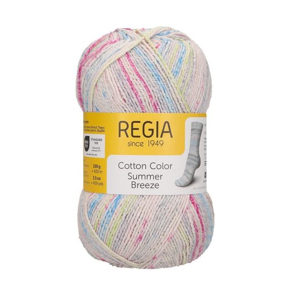 Пряжа шкарпеткова з бавовною Regia Cotton Summer Breeze, 02479 | Зображення 1