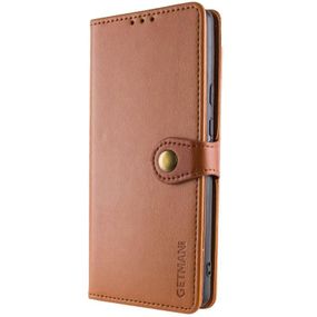 Кожаный чехол-книжка GETMAN Gallant (PU) для Samsung Galaxy A17 5G Зеленый Коричневый