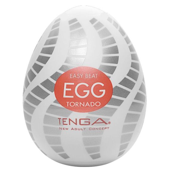 Мастурбатор-яйцо Tenga Egg Tornado со спирально-геометрическим рельефом Sex Aura
