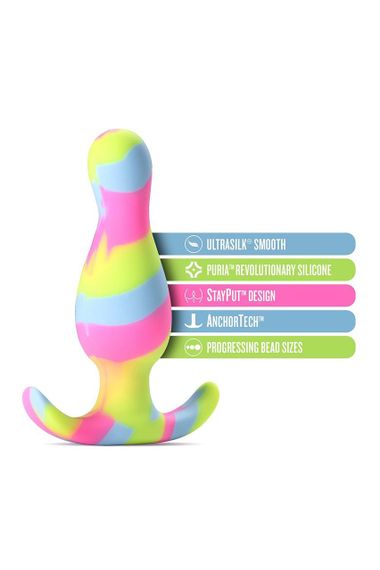Анальна пробка різнокольорова AVANT KALEIDO LIME Sex Aura | Зображення 6