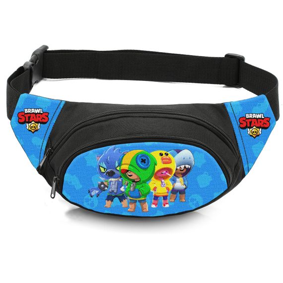 Сумка-бананка дитяча з принтом Бравл старс Тріо Леон поясна сумка для хлопчика (4484)