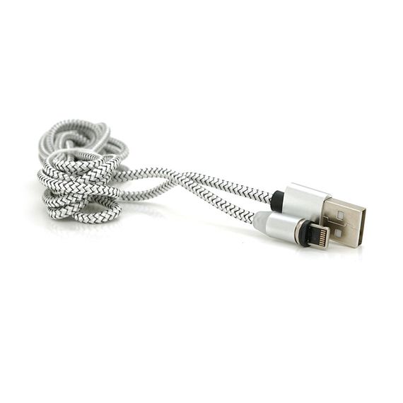 Магнитный кабель PiPo USB 2.0/Lighting, 2m, 2А, тканевая оплетка, брон арт.18169 | Зображення 3