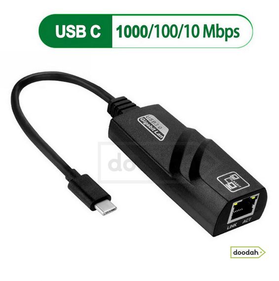 Мережева USB Lan карта – USB-A 3.0 – USB Type C / RJ45 - Etmakit / 1000 Мбит