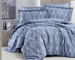 Постільна білизна First Choice Cotton Satin 200x220 Delmor Indigo Євро