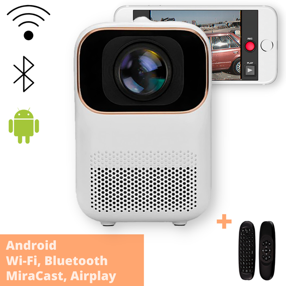 SMART проектор Full HD (1920*1080) на ANDROID Xiaomi Xming Q1 White (3500 lumen) с встроенным аккумулятором 7800 mAh + Аэромышь (Xming Q1 (White)_9750) | Зображення 1