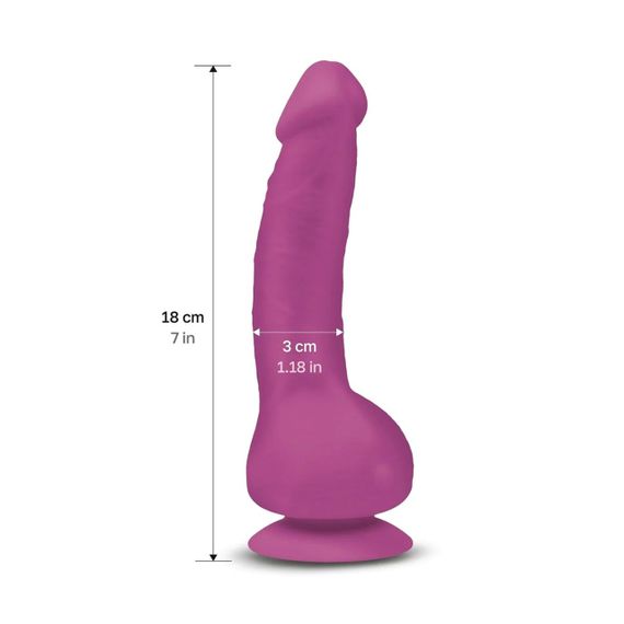 Вибратор реалистичный на присоске Greal Mini Gvibe, фиолетовый, 18 х 3 см sexstyle | Зображення 1