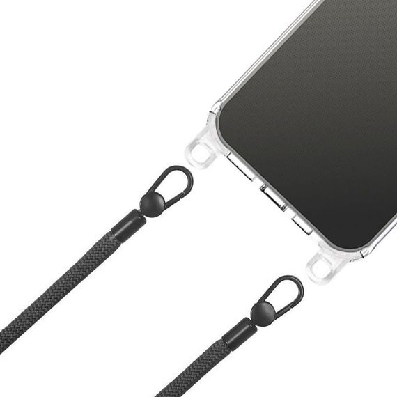 Чехол TPU Transparent with Straps для Apple iPhone 12 Pro Max (6.7") Black | Зображення 4