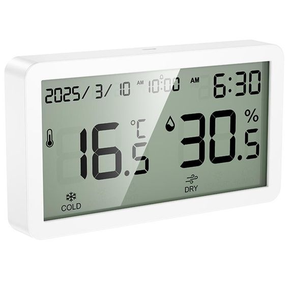 Електронний термогігрометр + годинник Hoco HX42 Indoor White | Зображення 4