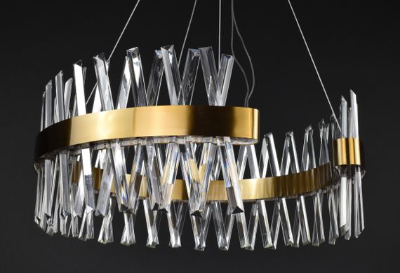 Люстра світлодіодна підвісна LED світильник для квартири на стелю лед 27225 Латунь 45-170х80х80 см. | Зображення 6