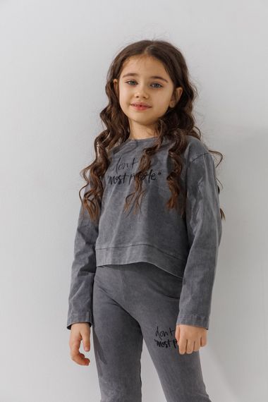 Костюм світшот+лосини для дівчинки Benini 251001 122 см Сірий shop (2000990934994) | Зображення 2