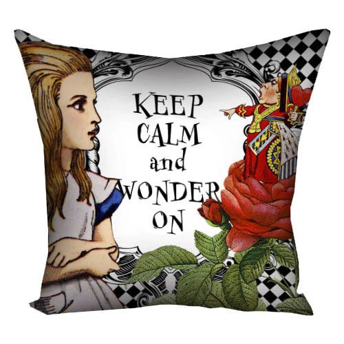 Подушка габардинова з принтом Keep calm and wonder on 40x40 (4P_WON028)