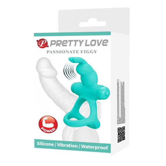 Эрекционное виброкольцо с кроликом PRETTY LOVE Passionate Figgy силиконовое, бирюзовое Sex Aura | Зображення 9
