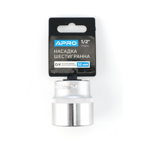 Насадка шестигранна 1/2" 32мм CrV APRO