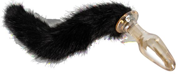 Анальная пробка с хвостиком Glass Plug with Tail Sex Aura | Зображення 1