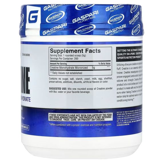 Креатин Gaspari Nutrition Creatine 1000 г, Unflavored | Зображення 1