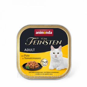 Корм влажный Vom Feinsten Adult with Turkey in Tomato sauce для котов с индейкой в томатном соусе 100 г
