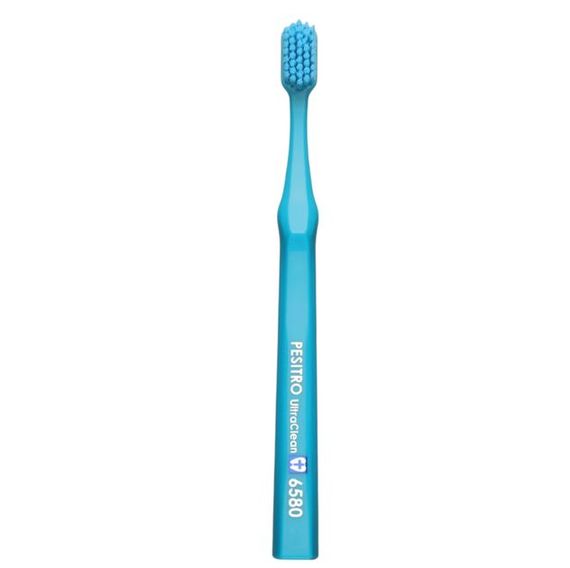 Зубна щітка Pesitro 6580 Ultra Soft бірюзова з блакитним (м’яка із серії Premium)