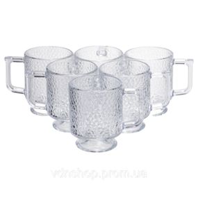 Набір чашок 6 шт для чаю та кави Goblet по 300 (мл) кружки скляні HP-19-L8