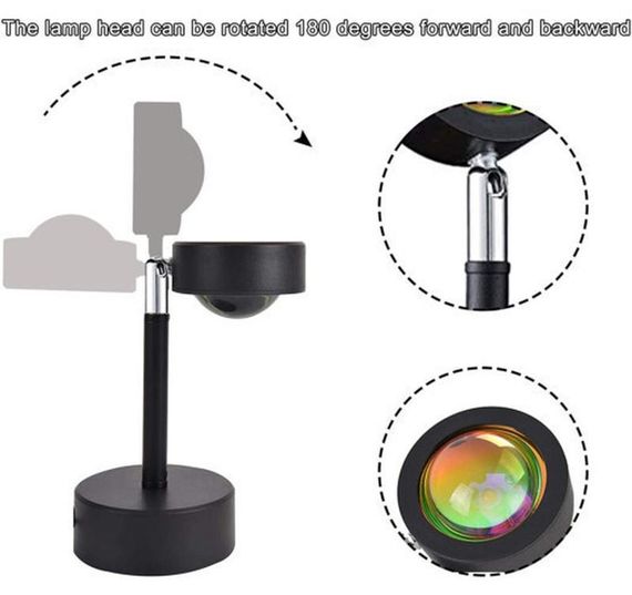 LED лампа для селфи (23см), с эффектом солнца, с USB-штекером и кнопочным переключателем. XPRO SUN QS822 (RGB_1741) | Зображення 8