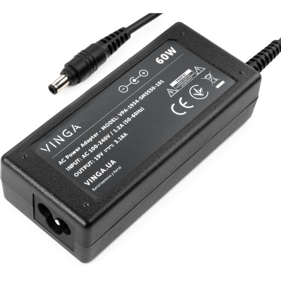 Блок живлення до ноутбуку Vinga Samsung 60W 19V 3.16А 5.5*3.0 (VPA-1934-SM5530-101) | Зображення 1