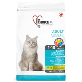 Корм 1st Choice Cat Adult Healthy Skin & Coat сухий з лососем для здоров'я вовни та шкіри у дорослих котів 5.44 кг