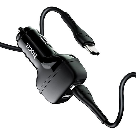 АЗП Hoco Z36 Leader 2.4A (2USB-A) + кабель USB to Type-C Чорний | Зображення 2