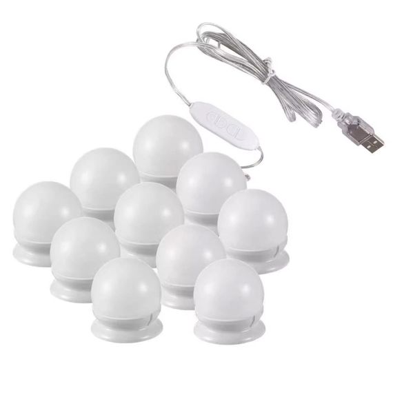 Підсвітка для гримерного дзеркала, 10 LED лампочок, 3 режими, від USB, Vanity Mirror Lights / Світлодіодні лампочки на дзеркало | Зображення 8