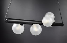 Люстра підвісна на 5 лампочок 26928 Чорний 30-160х25х85 см.