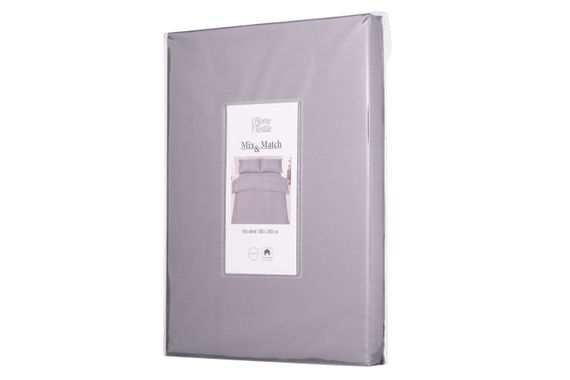 Простирадло Ardesto Mix&Match, 180х240см, 100% бавовна, сатин, сірий (ART1824FSD)