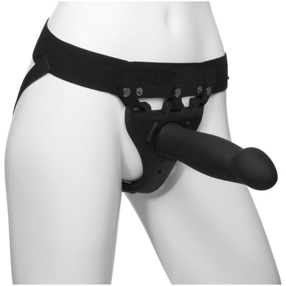 Страпон унісекс Doc Johnson Body Extensions – Be Risque, вібрація, пульт керування, порожня насадка sexstyle | Зображення 1