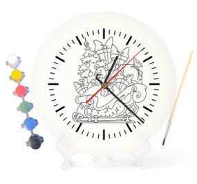 Детский набор для творчества часы раскраска Новый год 30 см (Г0079)