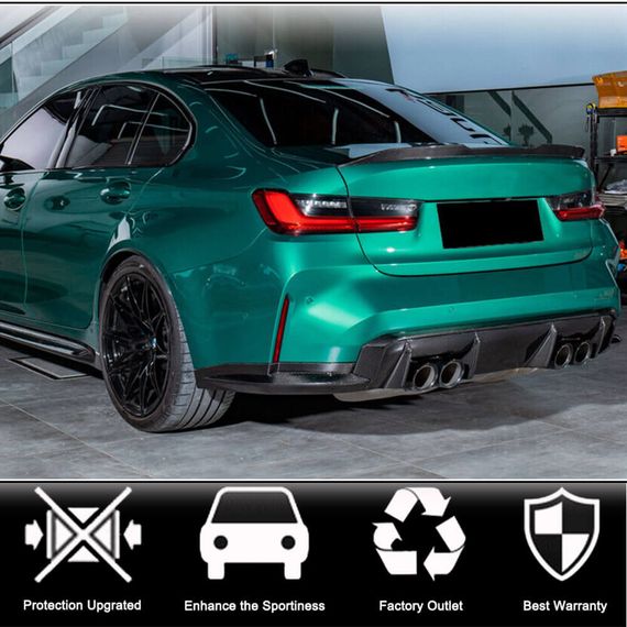 Накладки на задній бампер Flap V3 (для G80, Карбон) для BMW 3 серія G20/21 2018- рр | Зображення 1