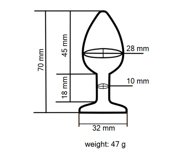 Анальна пробка із кристалом EGZO - Gold Round Plug Red size S Sex Aura | Зображення 3