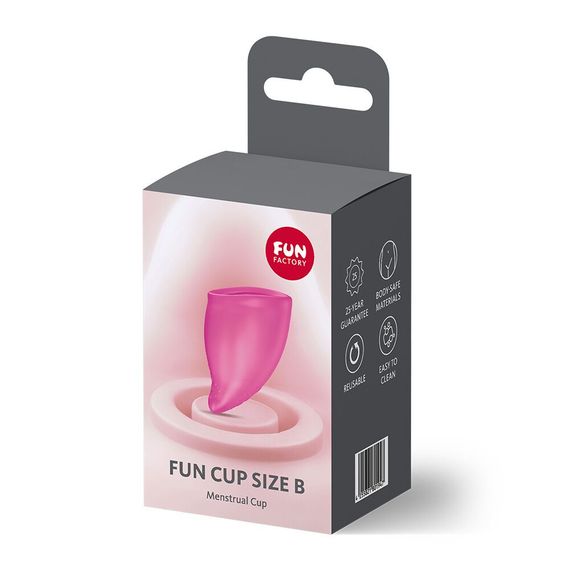 Менструальная чаша Fun Factory FUN CUP SIZE B Magenta, многоразовая, диаметр 4,3 см, объем 30 мл | Зображення 4