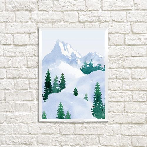 Постер в рамці Зимняя вершина 21x30 см (A4)