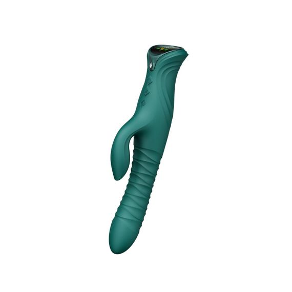 Смарт пульсатор-кролик с вибрацией Zalo Mose 2 Turquoise Green, подогрев до 42°C, кристалл Swarovski Sex Aura | Зображення 1