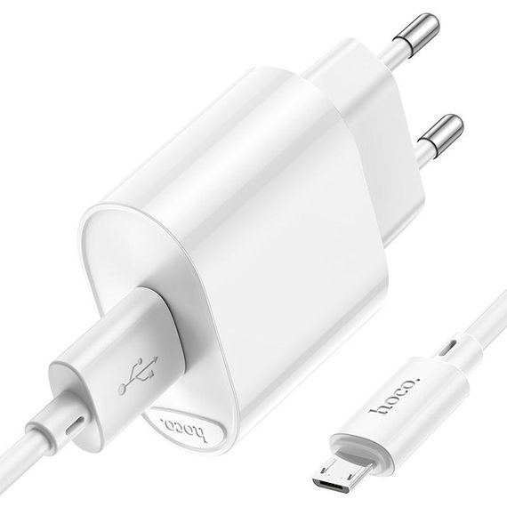 Набір СЗУ 110-240V HOCO C109A 1xUSB+кабель Micro, 3.0A, кабель 1м | Зображення 5