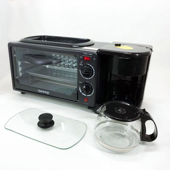 Духовка электрическая настольная для дачи Rainberg RB-2286B 3800 Вт, Электропечь ZL-305 гриль настольная | Зображення 7